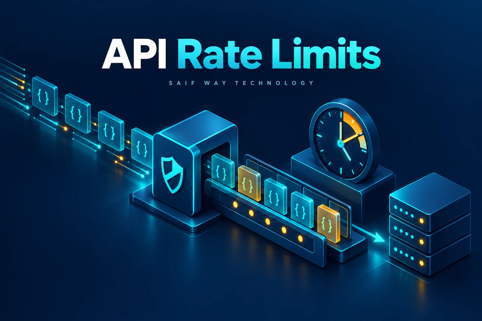 A paced API request queue — conceptual illustration