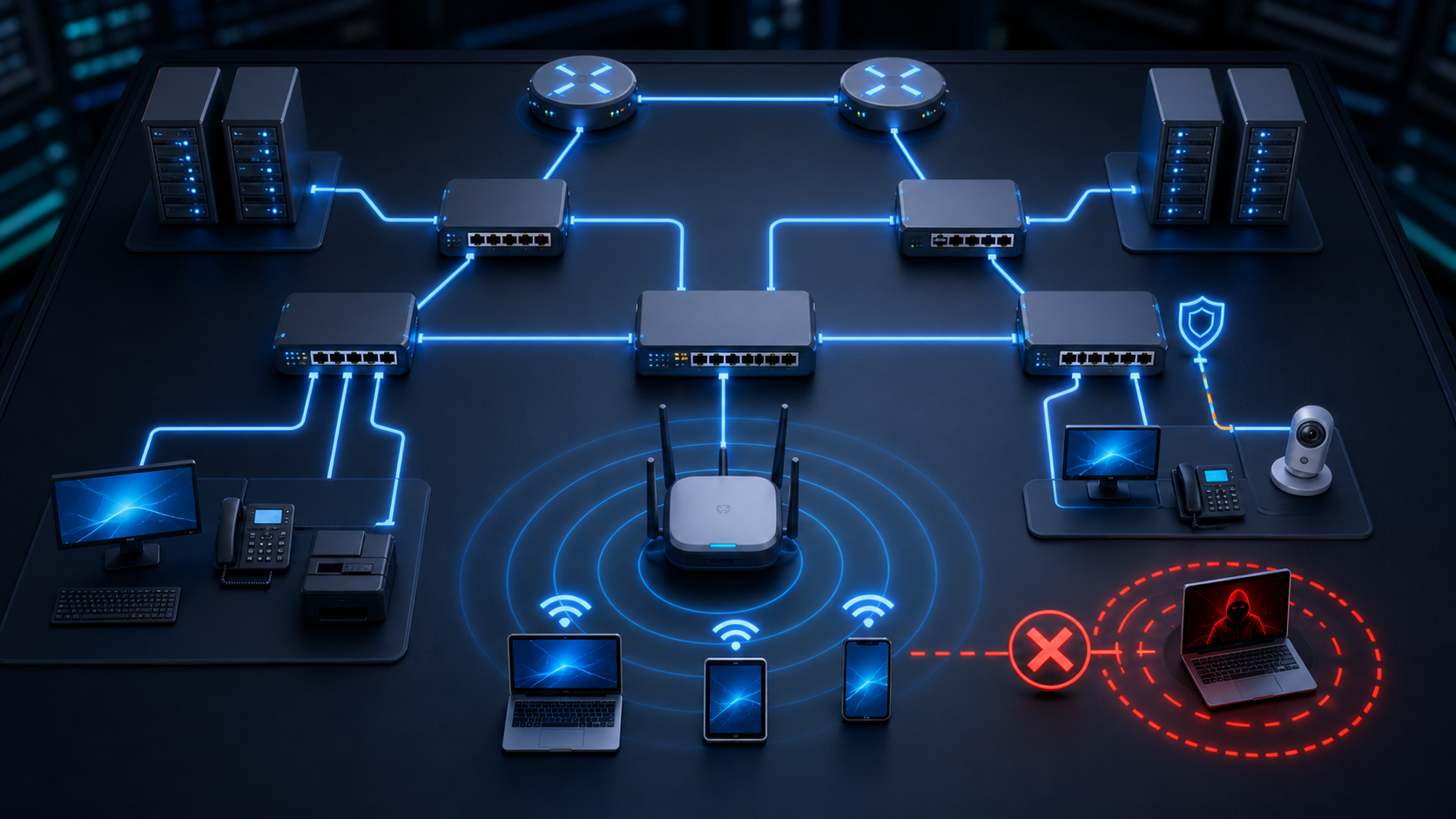 Multi-Router LAN with Wireless Integration and Port Security: Challenges and Solutions