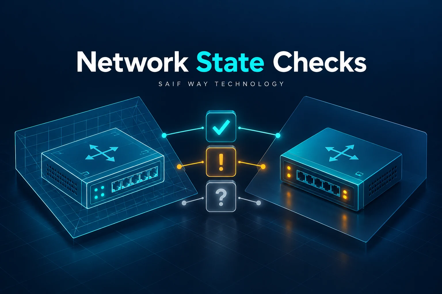 Expected and observed network state with an unknown marker — conceptual illustration
