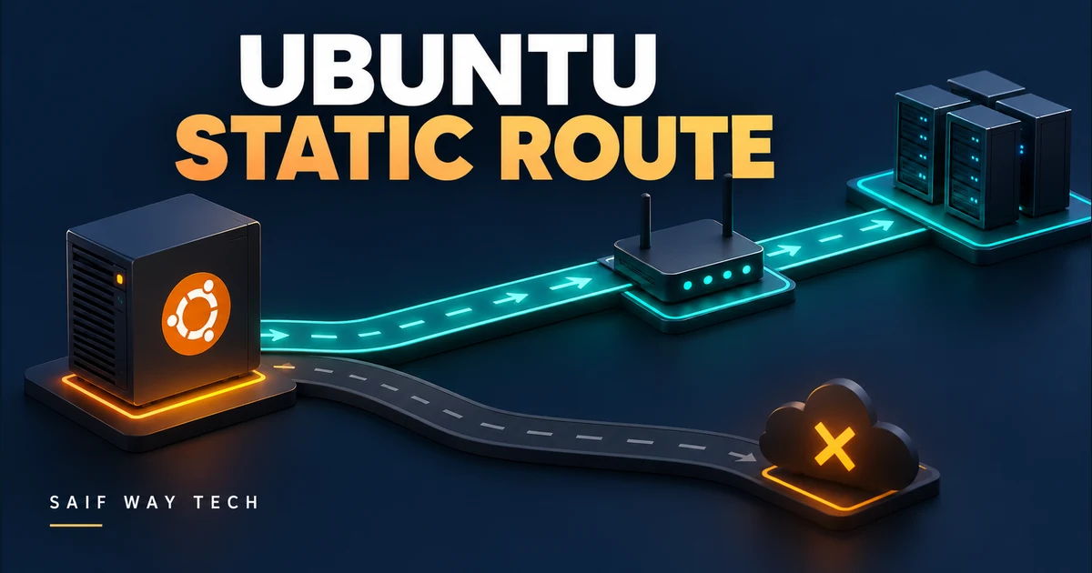 Conceptual Ubuntu host choosing a specific subnet route through an adjacent gateway