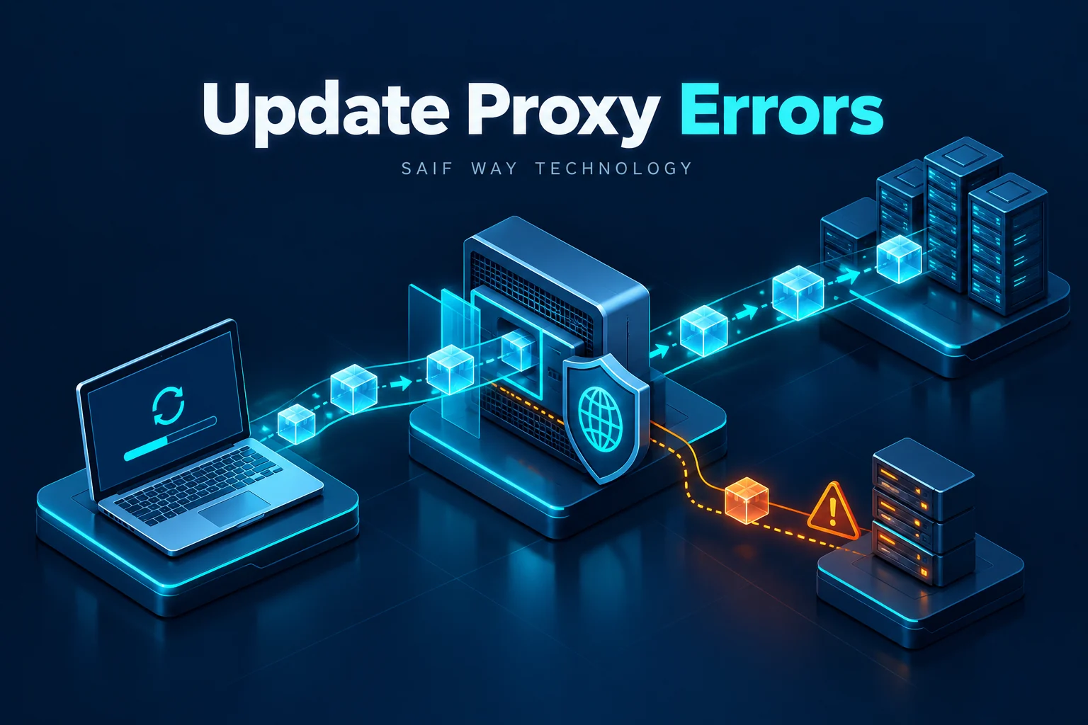 Update downloads passing through a system proxy — conceptual illustration